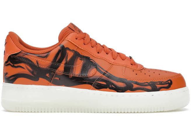 Nike Air Force 1 Orange Skeleton Halloween